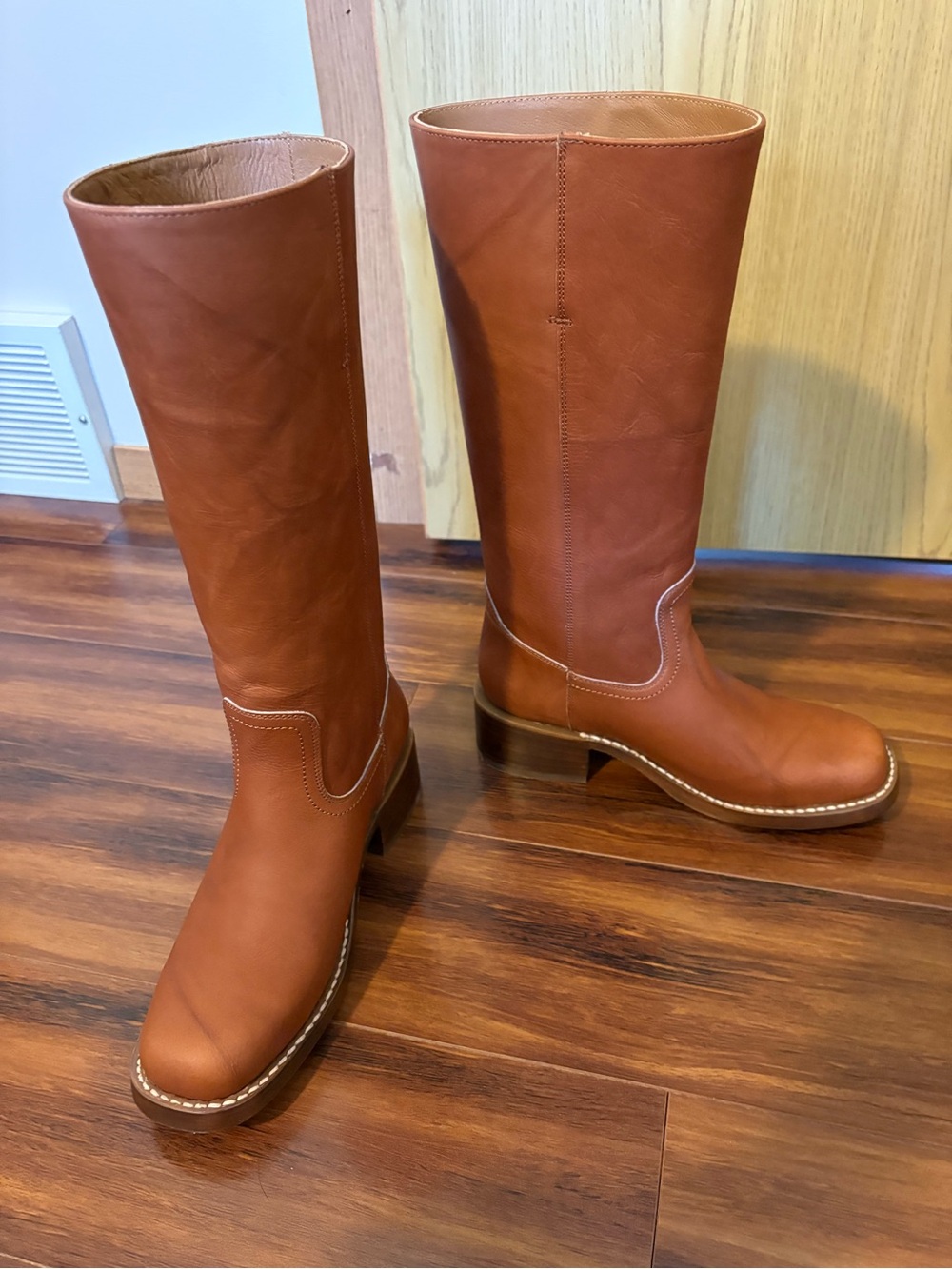 Frye Tall Campus 14L Leather Boots in Saddle - Picture 6 of 7